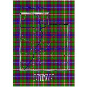 Utah Tartan Map Art Print